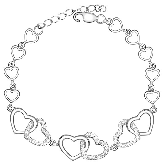 GIVA 925 Sterling Silver Interlocked Heart Duo Bracelet | Gifts for Girlfriend, Gifts for Women & Girls| With Certificate of Authenticity and 925 Stamp | 6 Month Warranty*