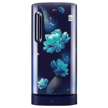 LG 185 L 5 Star Inverter Direct Cool Single Door Refrigerator (GL-D201ABCU, Blue Charm, Base stand with drawer)