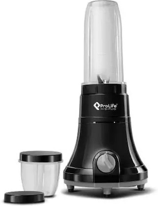 PROLIFE Nutri Max Personal Blender for Shakes, Smoothies 500 W Mixer Grinder 2 Jars, Black, Grey